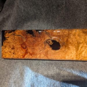 CB022 Silver Maple Burl Cribbage Board (Customizable)