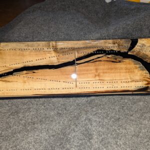 TCB031 Silver Maple Live-Edge Tournament Cribbage Board