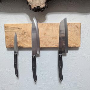G020 - Silver Maple Burl Magnetic Knife Holder